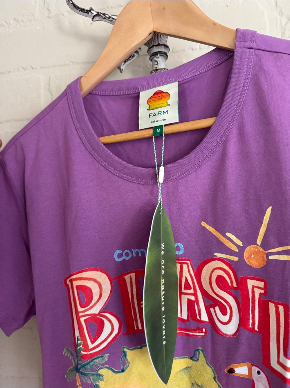 Farm Rio Come to Brasil Purple Graphic Tee medium NeW - Picture 2 of 2